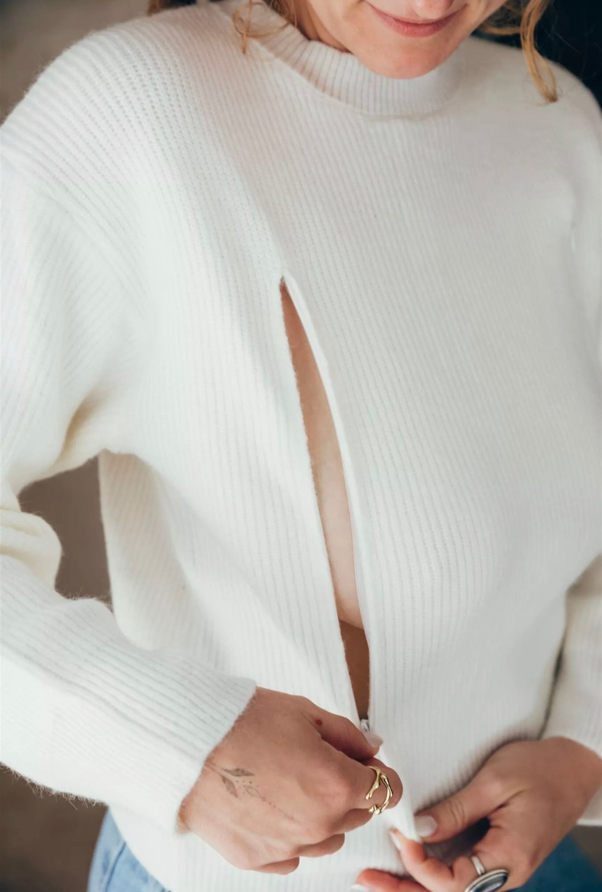 Pull d'allaitement écru ASSIA - 23 Mai Paris